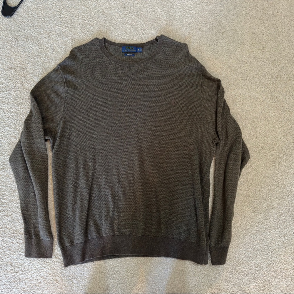 Ralph Lauren Men's Dark Brown Crewneck Sweater